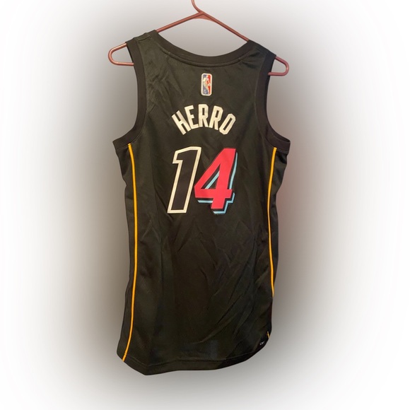 Tyler Herro #14 75th Edition Miami Heat Black Mash Up Dri-Fit Jersey Men's S EUC - Picture 2 of 3